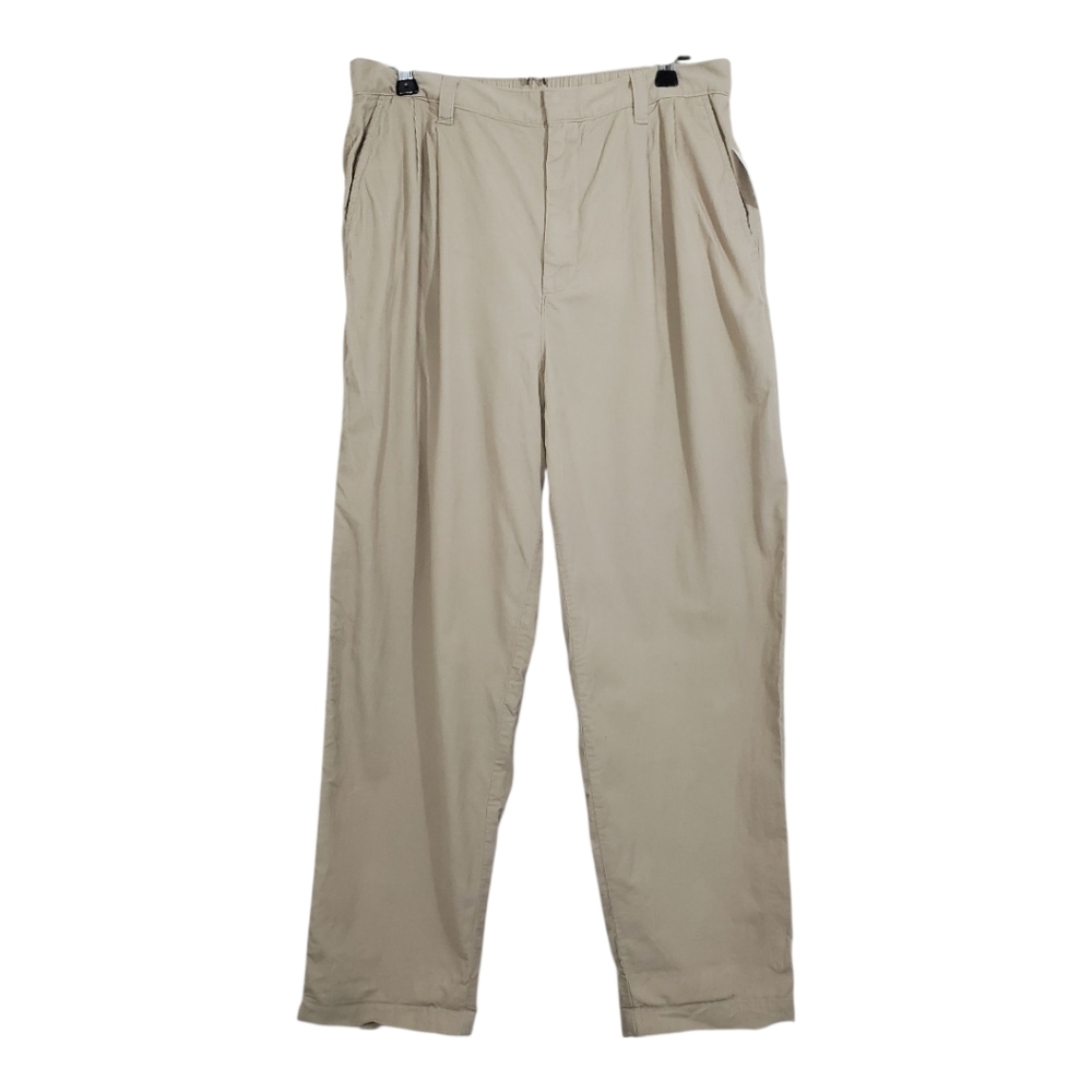 Gap High Rise Pleated Taper Corduroy Pants Cobblestone Beige NWT Size 14 Casual